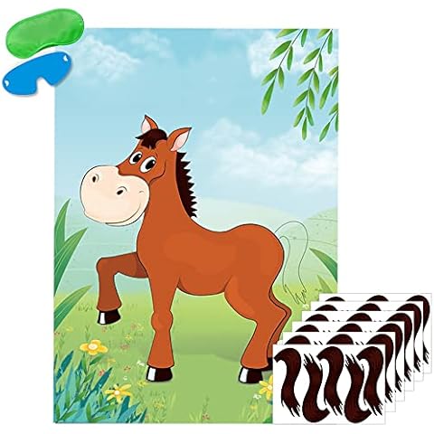 Fowecelt Póster de Caballo con 30 Colas para Juego de Fiesta Cover