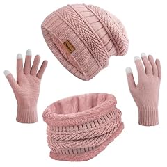 Pink 3 Sets (Hat Scarf Gloves)