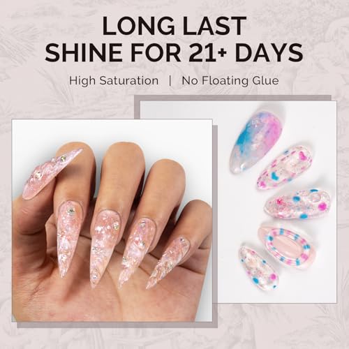 Image of MelodySusie Party Streamer Pink Gel Nail Polish,0.5fl oz Soak Off UV LED Confetti Glow Pink Gel Polish Gift for Women Nail Art Manicure Salon DIY Nail Design Decoration at Home-1648-A2623