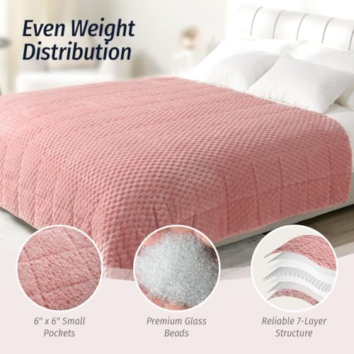 Image of Fleece Weighted Blanket for Adults 60 inch x 80 inch 20lbs Soft Fuzzy Blankets