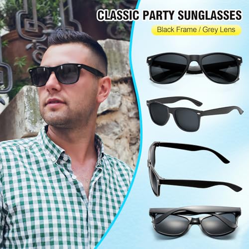 Pibupibu 14 Pack Wholesale Neon Sunglasses Bulk, Retro 80s Mirrored Lens Adult Sunglasses Party Favors3