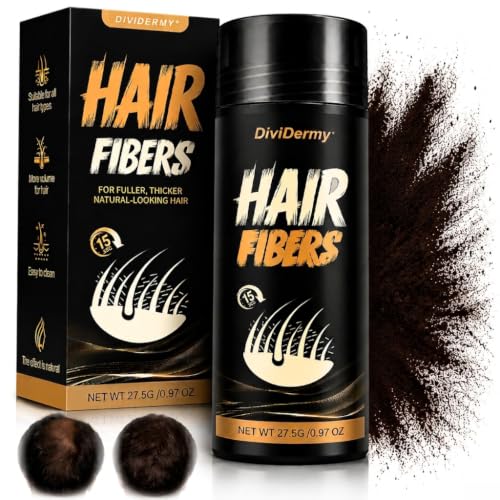 Polvo Voluminizador para el Pelo, Fibras Capilares para Cabello Hombre y Mujer, Póder de Engrosamiento Capilar para Cubrir Entradas y Cabello Fino, Efecto Volumen Inmediato (Marrón oscuro)