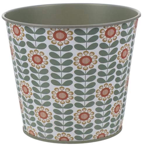 Toyvian Iron Planter Flower Planting Pot for Home Office Tabletop Decor Multi-functional Storage Barrel for Artificial Plants and Flowers