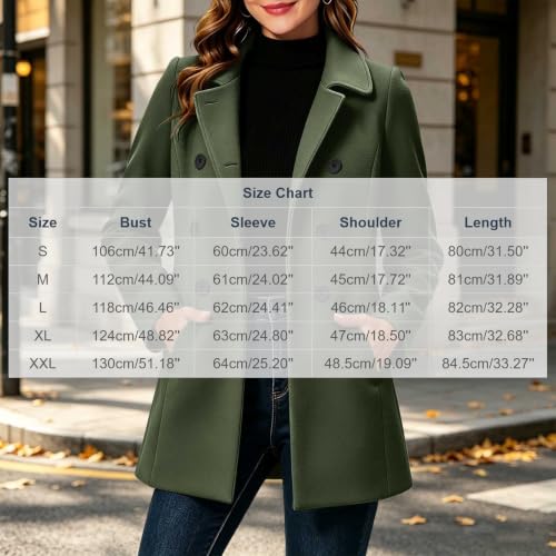 Trench Coat Women Double Breasted Mid Length Jacket Fall Winter Outerwear - image 5