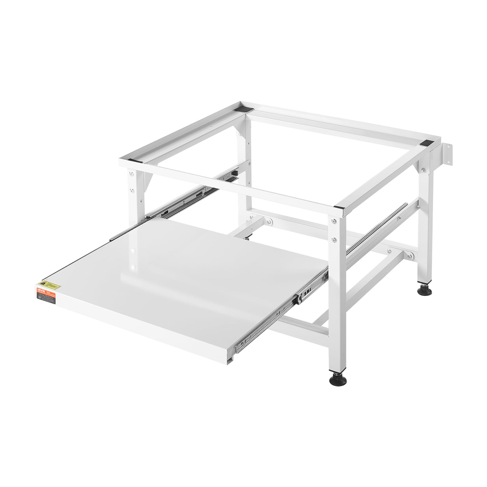 VEVOR Soporte para Lavadora Alto de 430 mm, Base de Lavadora de Acero Resistente, Capacidad de Carga de 318 kg, Pedestal Universal para Secadora con Bandeja Extraíble, Patas Antideslizantes, Blanco