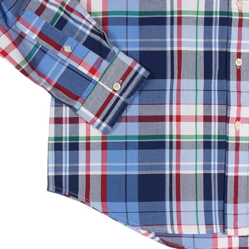 POLO RALPH LAUREN Men's Long Sleeve Classic Oxford Shirt (Blue Red Multi 001, Large)3