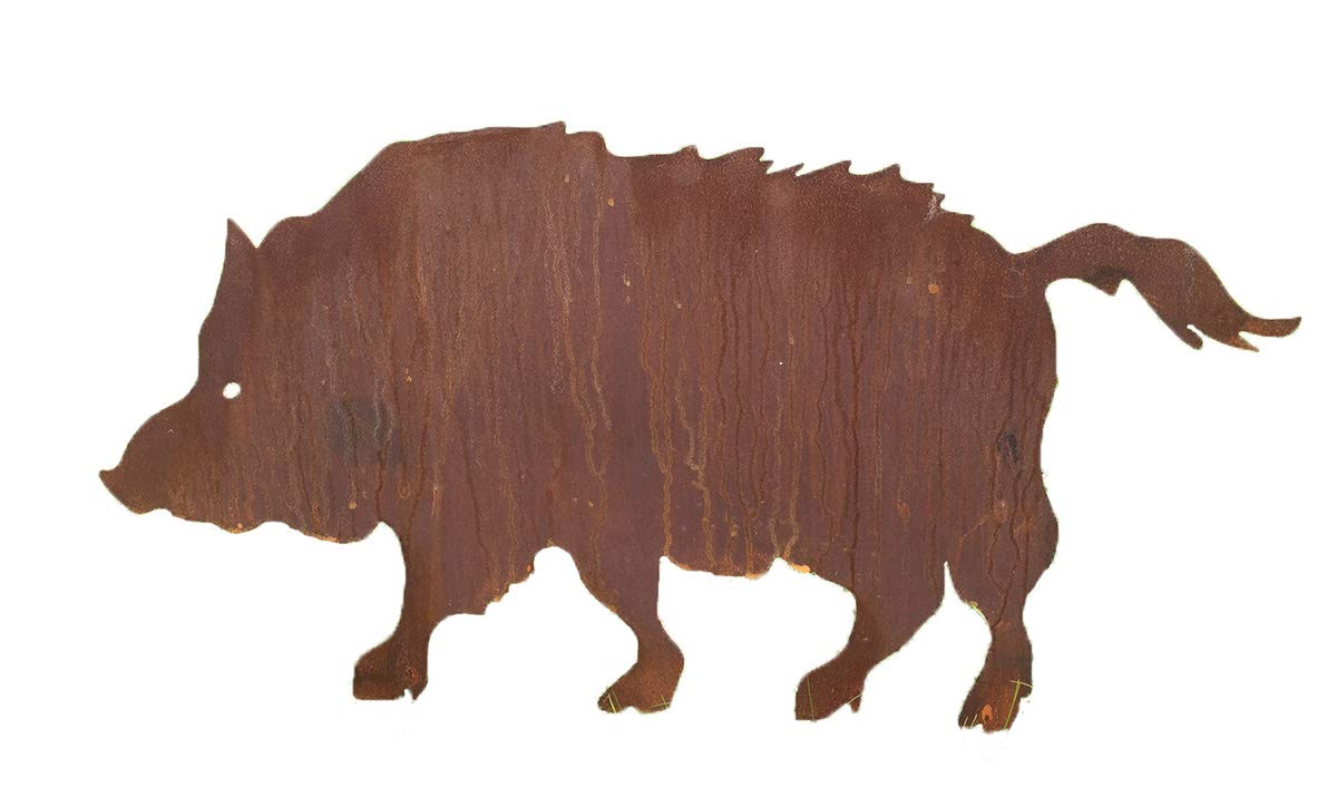 Wildschwein 100x50cm zum Stecken Edelrost Rost Metall Rostfigur Wald Jagd Tier Herbst + Original Pflegeanleitung von Steinfigurenwelt