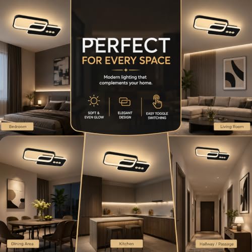 Image of Smartway 40W Delta Square LED Ceiling Light | Modern Decorative | 3 Light Modes (Warm, Cold & Natural White) | Bedroom, Living Room, Dining, Office | 1 Year Warranty