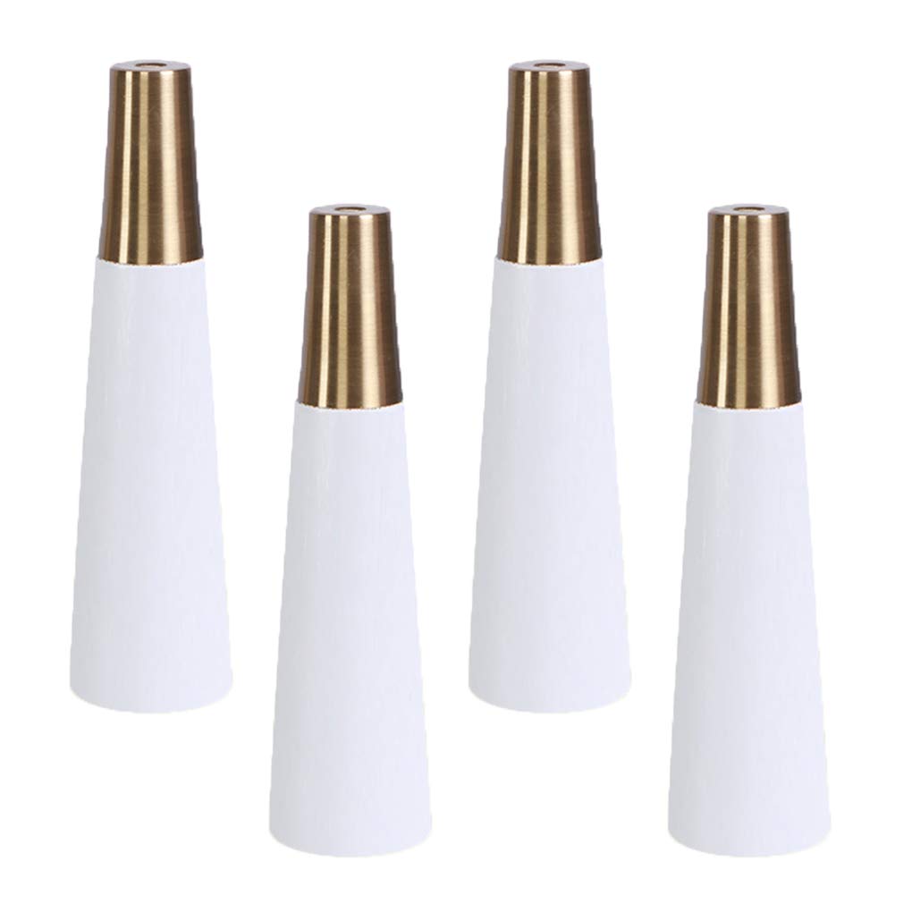 4 pezzi in legno massello regolabile in ottone conico cono di ricambio per mobili da tavolo, gambe in legno, gambe per mobili da divano