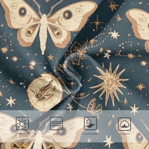 Wusikd Moths Moons Girls' Underwear Cotton Suns Stars Girls Briefs Soft Toddler Underwear 2T3