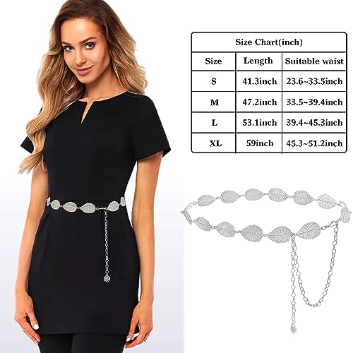Women's Metal Waist Chain Adjustable Chain Belt Fashion Belly Chain for Jeans Dresses4