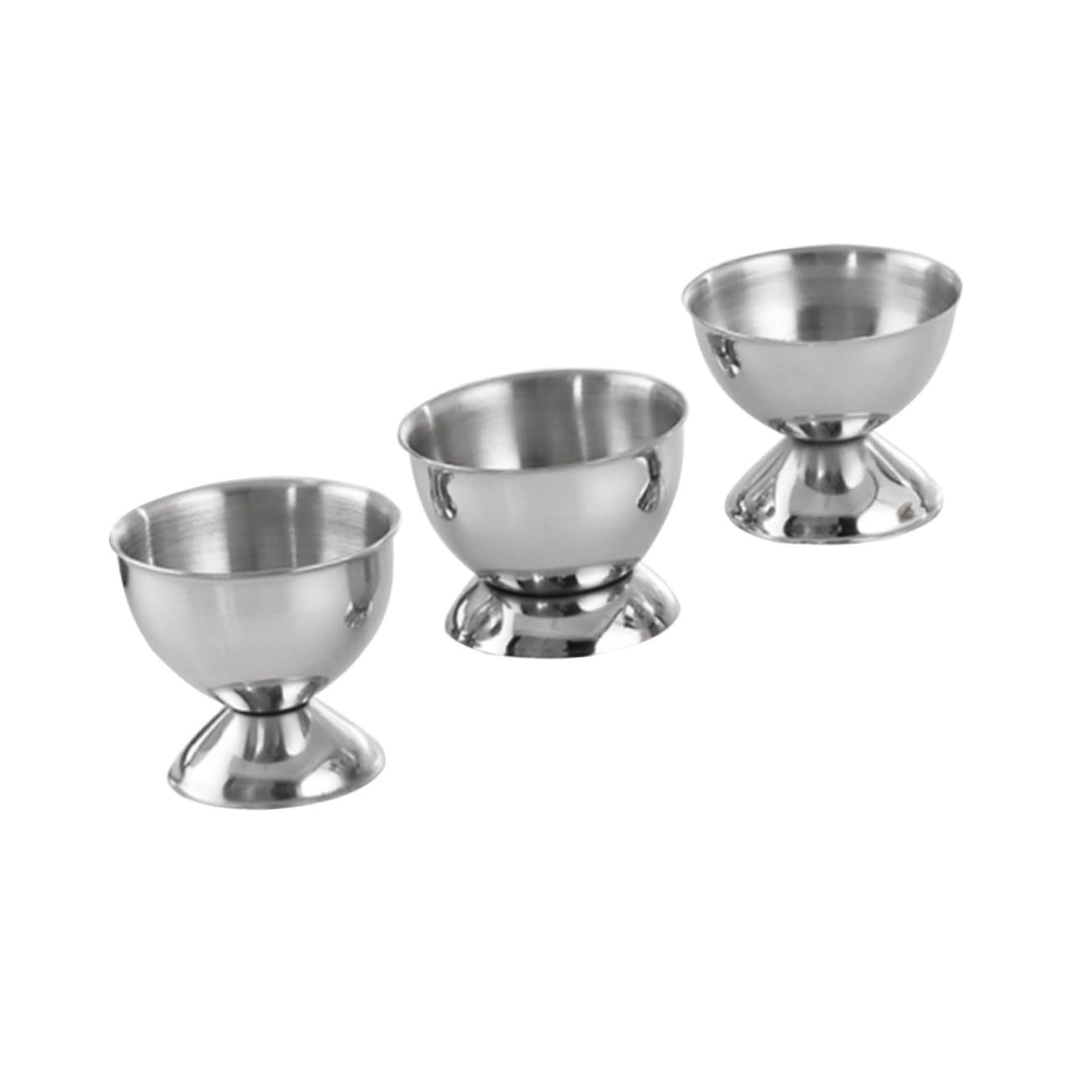 FUNOMOCYA 3pcs Creative Egg Cup Egg Holder Stainless Steel Egg Rack Egg Tray Silver