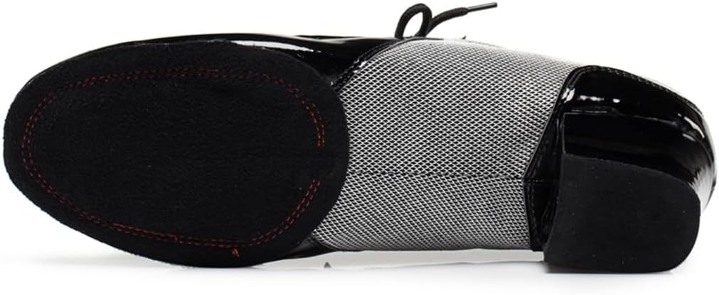 Men's Comfort Lace-up Breathable Mesh Fabric Round Toe Social Dacne Salsa Chacha Samba Jazz Rumba Practice Latin Modern Dance Shoes