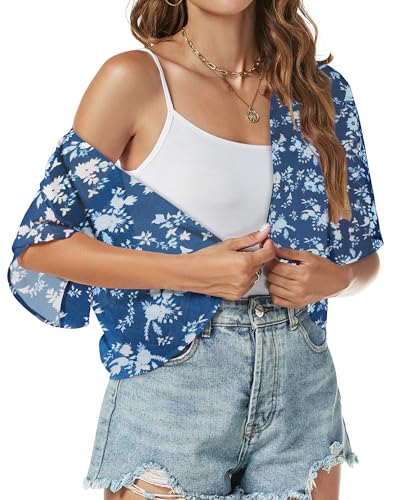Image of ZNVGIRL Women Shrug Chiffon Cardigans Open Front Short Sleeve Bolero for Evening Dressy 2026