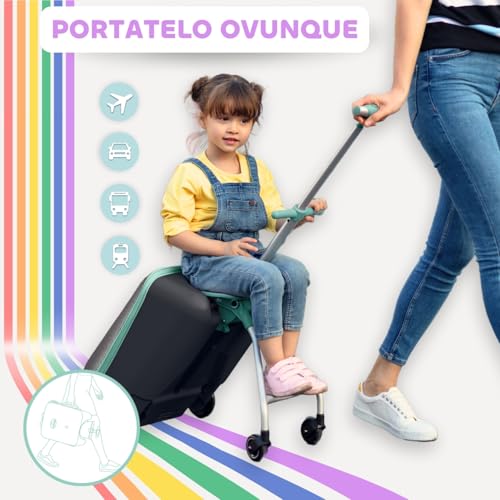 BÉAba - Valigia Rigida 2 In 1 Con Seggiolino Per Bambini, A Partire Dai 4 Anni, Scalabile, Ampia Apertura, Capacità 22L, Diversi Scomparti, Pratica E Maneggevole, Luggage Eazy - 5