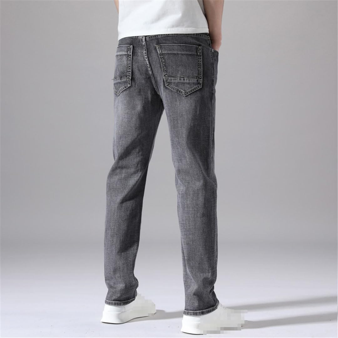 Vogrtcc Jeans da Uomo Pantaloni in Denim Elasticizzati Regolari Dritti retrò