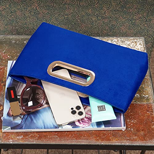 Image of Top Handle Faux Suede Clutch