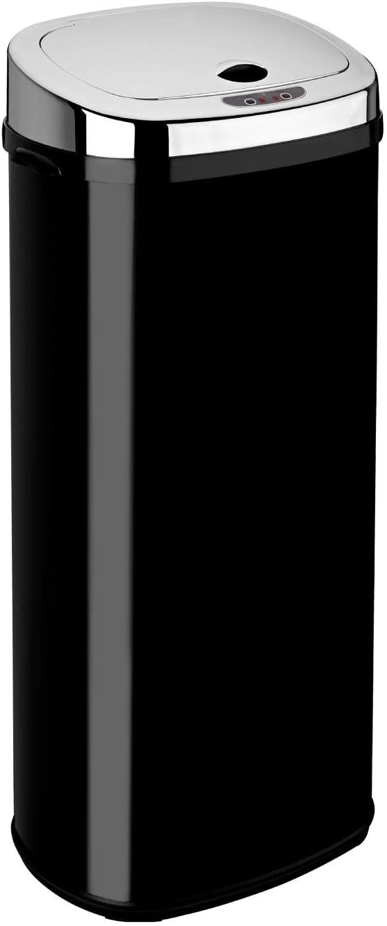 50L Stainless Steel Rectangle Automatic Kitchen Sensor Bin - Black