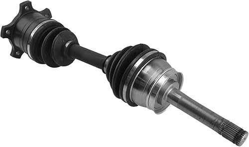 Miniatura 7 de TRQ Juego de ensamblaje de eje CV delantero del lado del conductor y del pasajero, botas de neopreno, engrasadas con moly, compatible con Nissan D21