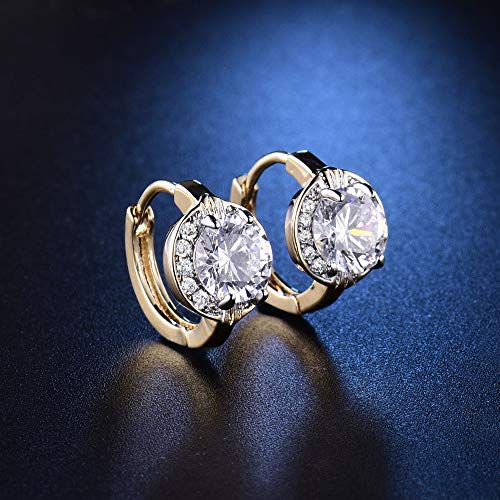 Gulicx Fashion Jewelry Gold Tone Oval White Crystal Lovely Royal Gorgeous Hoop Earrings #TOP2