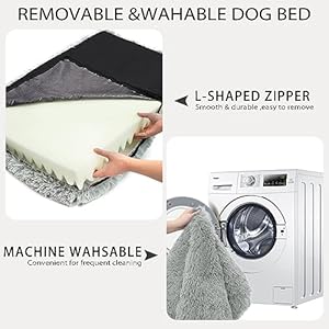   MIHIKK-Large-Dog-Bed-Orthopedic-Egg-Crate-Foam-Dog-Bed-with-Removable-Washable-Cover-Waterproof-Dog-Mattress-Nonskid-Bottom-Comfy-Anti-Anxiety-Pet-Bed-Mat-35x22-inch-Gray