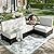 MIXPATIO 4-Piece Outdoor Patio Furniture Set, Steel Sectional Patio Conversation Sets, All-Weather Outdoor Sectional Furniture with Waterproof Thick Cushions for Porch, Garden, Backyard, Deck-Beige