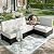 MIXPATIO 4-Piece Outdoor Patio Furniture Set, Steel Sectional Patio Conversation Sets, All-Weather Outdoor Sectional Furniture with Waterproof Thick Cushions for Porch, Garden, Backyard, Deck-Beige