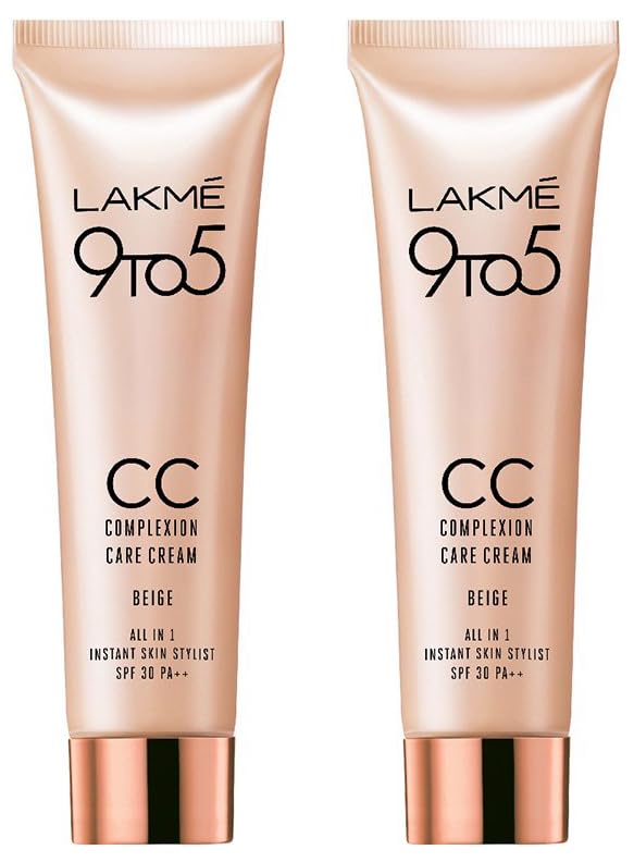 LAKMÉ 9 To 5 Cc Cream for All Skin Type Mini, 01 - Beige, Light Face Makeup With Natural Coverage, Spf 30 - Tinted Moisturizer To Brighten Skin, Conceal Dark Spots, 9 G (Pack Of 2)-image-34