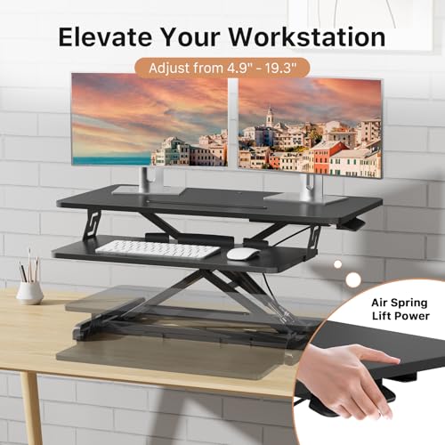 Image of JOY worker Standing Desk Converter, 32 inch Height Adjustable Sit Stand Riser
