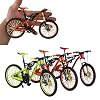 Generisch Mini Mountain Bike Model Decoration, Finger Bicycle Model, 1:10 Alloy Toy, Finger Mountain Bike Model Ornaments, Miniature Fingers Bike, Mini Bend Bicycle Model (Orange)