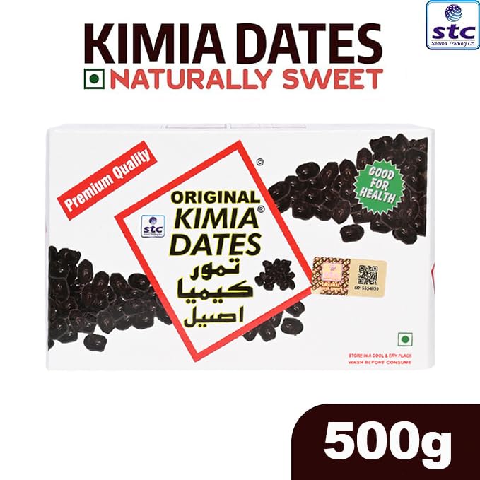 Image of Kimia Dates Original Mazafati Dates - Pack of 1 (500gm) | Juicy & Delicious Khajoor, Khajur | Healthy Snacks | Rich in Fibre | Perfect for Snacking (Carton Box)