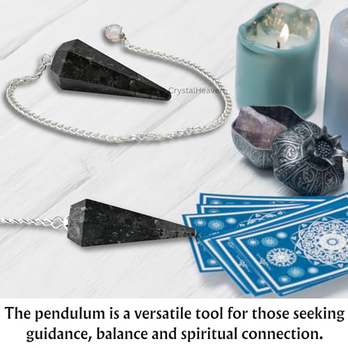 Image of Nuummite Pendulum Dowsing Tool - Natural Crystal Pendulum for Spiritual Guidance - Premium Dowser Pendulum for Accurate Divination and Energy Healing - Perfect for Energy Healing and Chakra Balancing - Handcrafted with Precision and Elegance