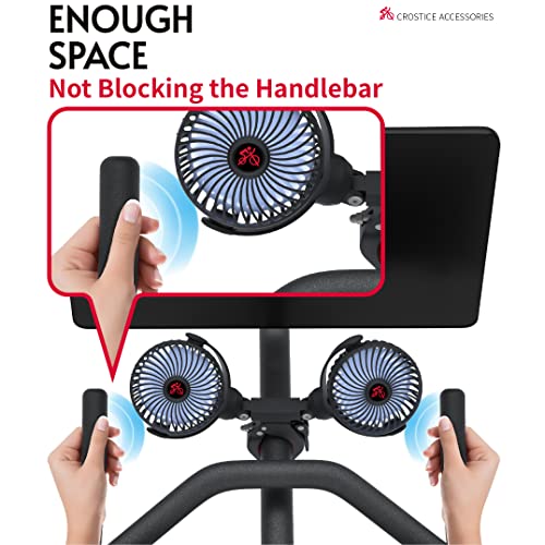 Crostice Dual Fan Compatible With Peloton Bike & Bike Plus, Upgraded Fan, Adjustable 3 Speed, Accessories for Home Gym