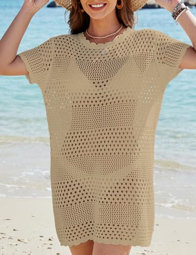 Image of Buauty Womens Swimsuits Coverup Bathing Suits Cover Ups Crochet Swimwear Bikini Beach Dresses 2026 Vacation Outfits