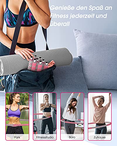Foto von GoorDik Hula Hoop Reifen Erwachsene, Fitness Abnehmbarer Hula Hoop mit Stabiler Edelstahlkern & Premium Schaumstoff, 8 Segmente Abnehmbarer Hoola Hoop für Gewichtsabnahme/Training/Bauchmuskelkonturen