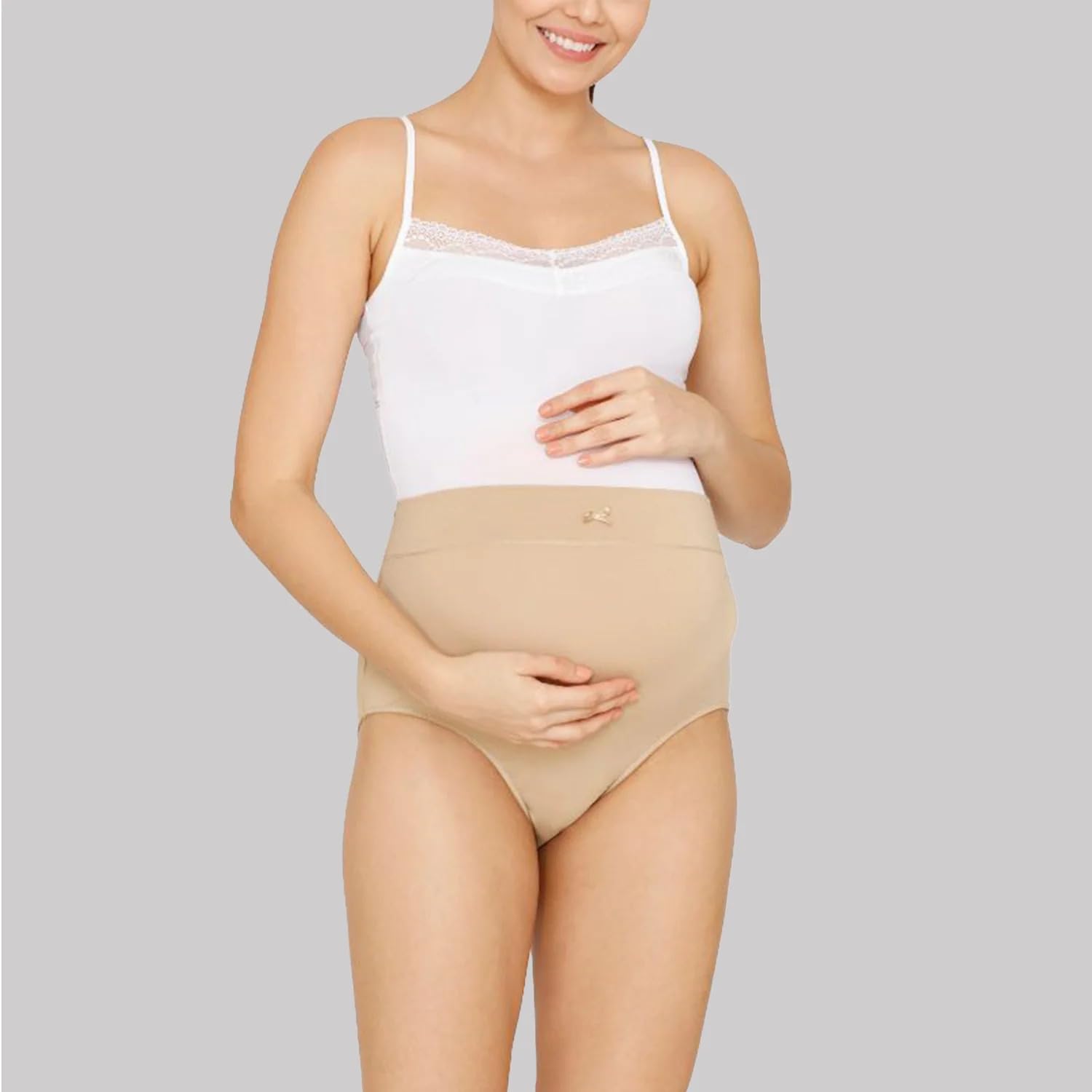 Women’s Antibacterial Maternity Briefs Free Size | Soft Stretch Pregnancy Underwear | Full Belly Support High Waist Panty Multicolour-image-8