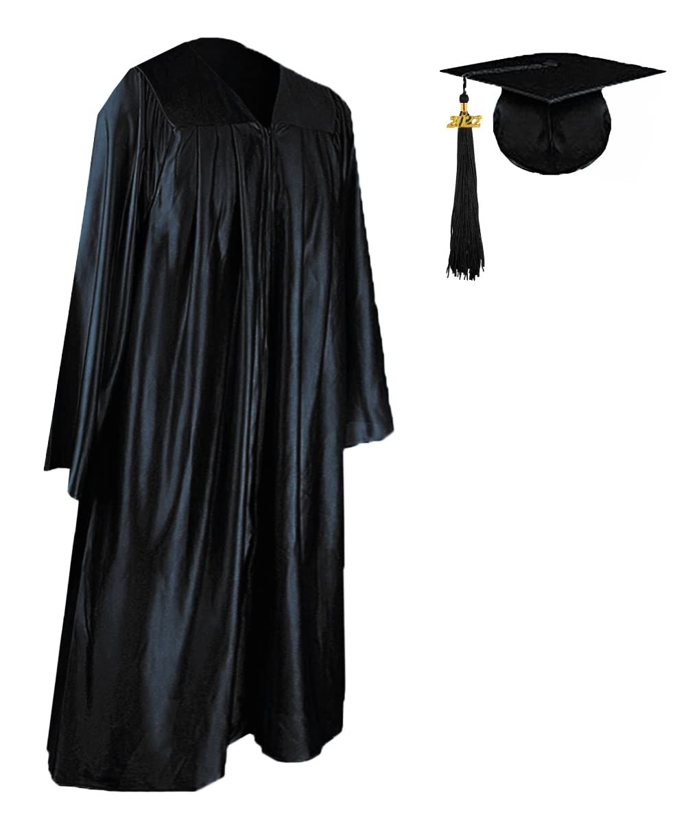 Buy [2022+2023] HEPNA Unisex Adult's Shiny Graduation Gown Cap Tassel