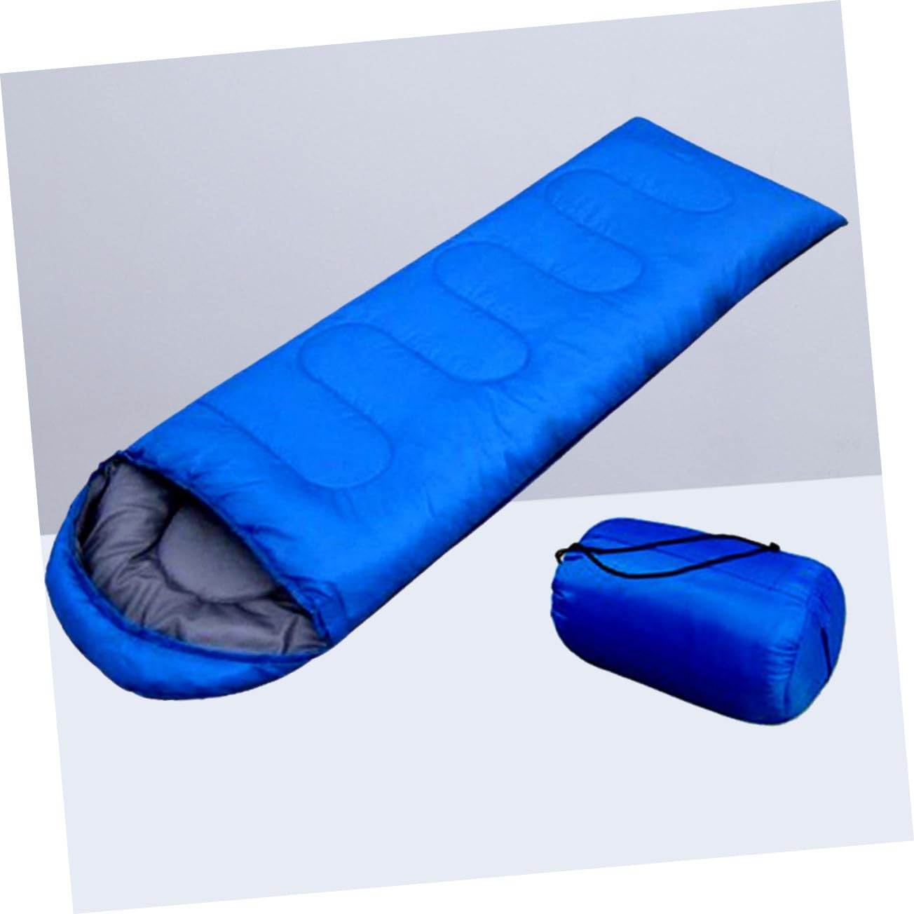 Compression with Drawstring Hood for Adults Lightweight Envelope Design for Camping Hiking Backpacking in Spring Summer and Autumn Includes Storage Bag Blue