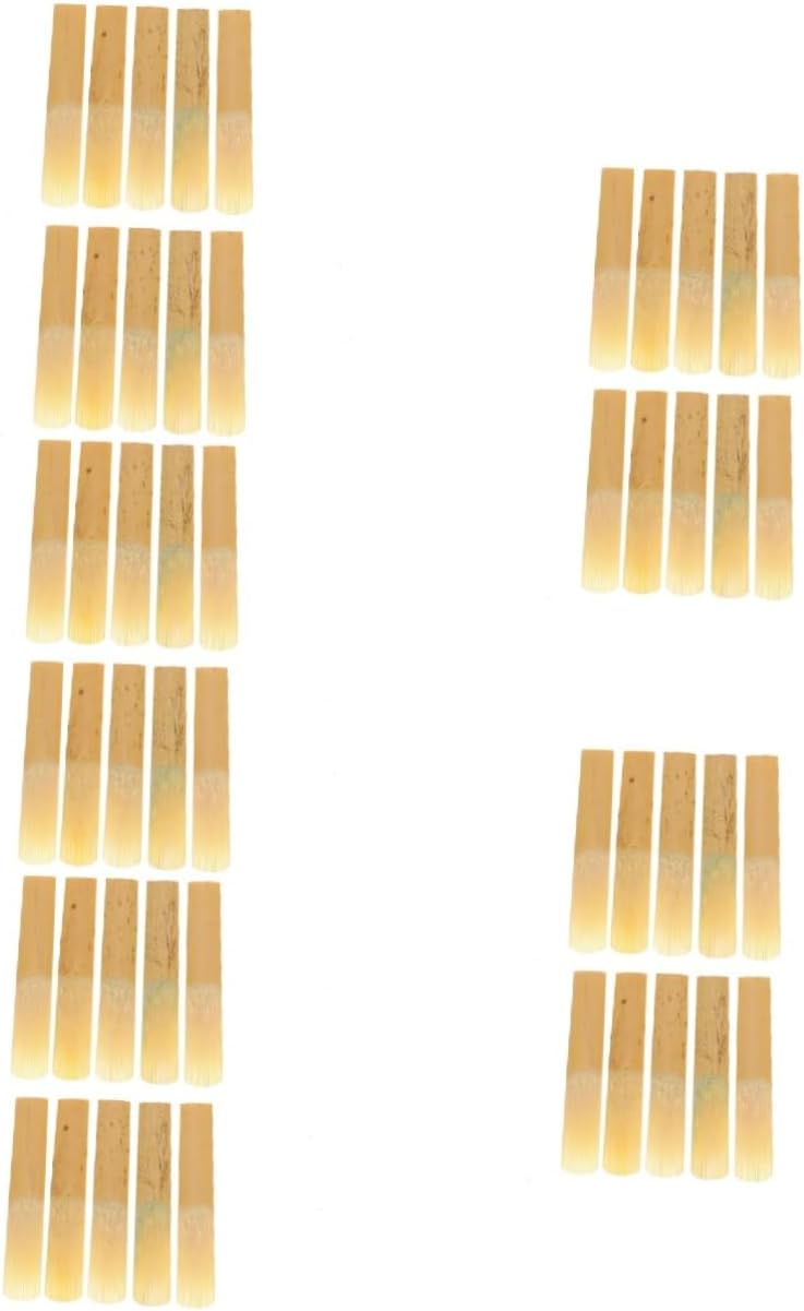 50pcs Clarinet Reeds Handmade Single for Saxophone Hardness Flexible Design for Rich Tone and Sound for Musicians and Beginners