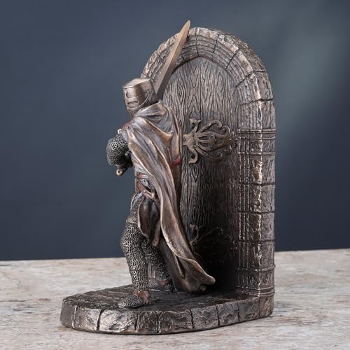Veronese Design WU76972A4 7 5/8 Inch Maltese Crusader Armored Knight Guarding Door Decorative Bookend Cold Cast Resin Bronze Finish Sculpture Statue thumb #5