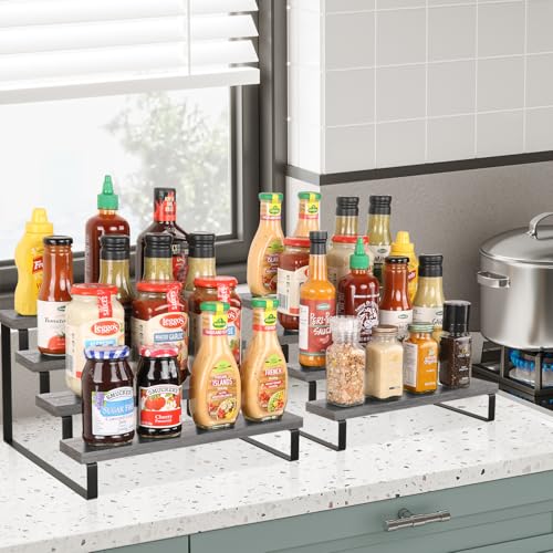 Image of YINMIT Grey Display Riser Stand (4 Tier,Grey,2Pack)