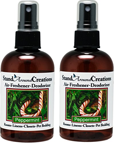 Set of 2-4-oz.-Concentrated Spray Air-Freshener/Deodorizer - Peppermint- Great for: Cars, Offices, Closets, Air-Conditioners, Pet Beds, Yoga Mats, Litter Boxes, Laundry Rooms & Smoke Odors