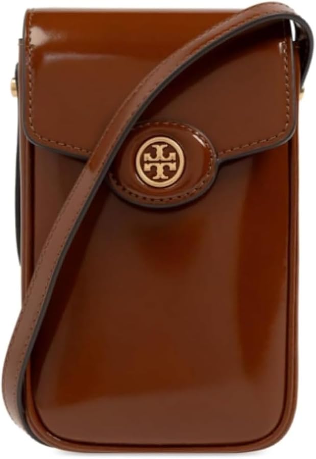 Tory Burch Women's Robinson Leather Phone Crossbody Bag Dark
