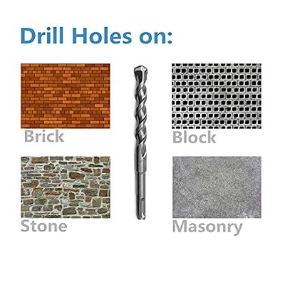 1 Count SDS-Plus Rotary Hammer Drill Bit, 3/16 x 6 for Masonry, Concrete, Brick & Cinder Block
