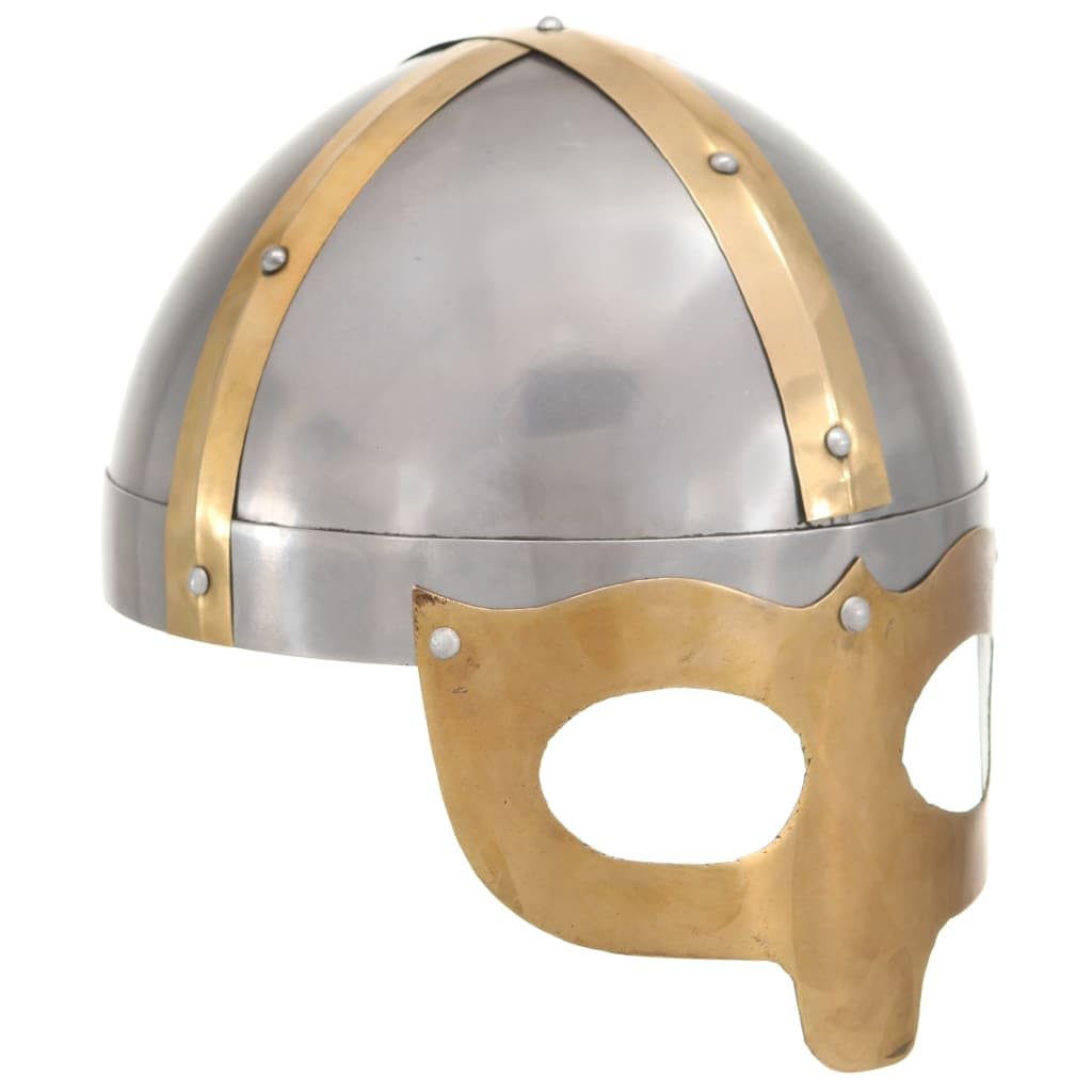 Genérico Réplica de Casco Vikingo Antiguo Larp Acero Plateado,Arte y Ocio,Hobbies y Artes Creativas,Coleccionables,Armas coleccionables,Multicolor,1.53 kg,286236