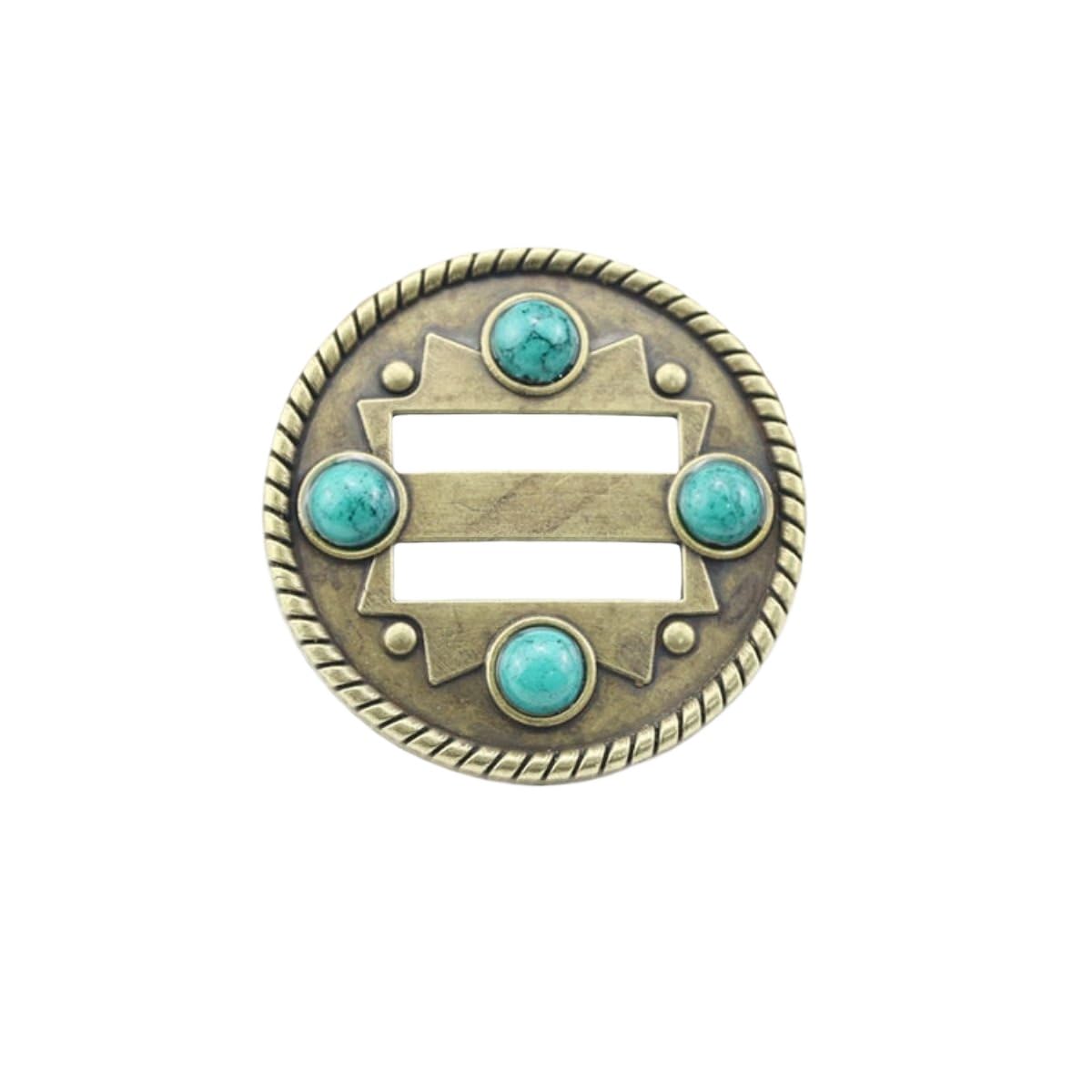 ROCKPOEM 12pcs Western Conchos with Imitation Turquoise, Decorative Screw Back Buttons for DIY Leathercraft, Vintage Buckle Accessories for Belts and Wallets Repair