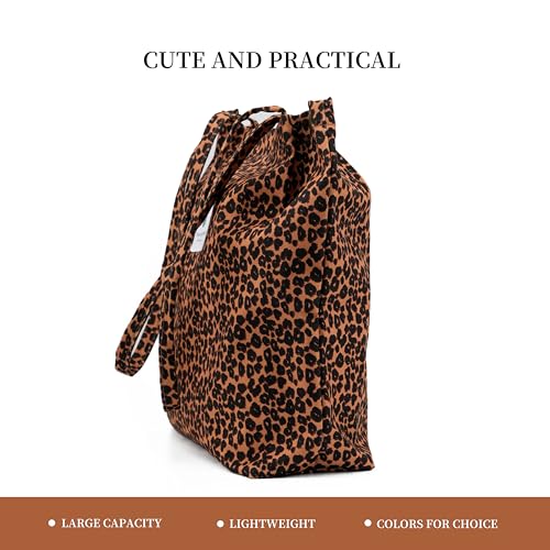 Image of TOPASION Cute Corduroy Tote Bag Canvas Shoulder Handbags for Women Travel Shopping