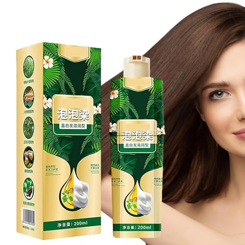 Bubble Plant Shampoo tintura per capelli, 200 ml, Instant Tintura per capelli, Plant Bubble Hair Dye, Shampoo per la casa, facile da lavare, crema per capelli per uomo e donna