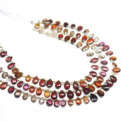 1 Strand Spinel pear Drop Faceted 8'' Long Strand Gemstone Beads, Jewelry Supplies for Jewelry Making, Bulk Beads, for Meditation Jewellery for Reiki Healing Mystic Gemstone Size 6mm to 7mm