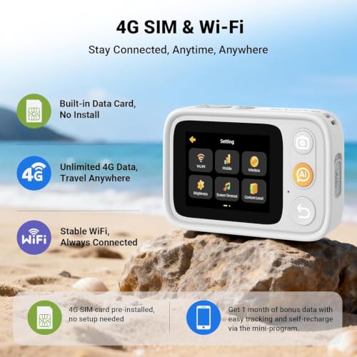Dr.LOOK AI Educational Kids Camera for Ages 3-12, Smart Digital Camera for Kids with 4G SIM & Wi-Fi, AI Object Recognition, AI Voice Tutor, 5-Language Support, Creative Drawing, 2.8" IPS, 32GB, White — view 6
